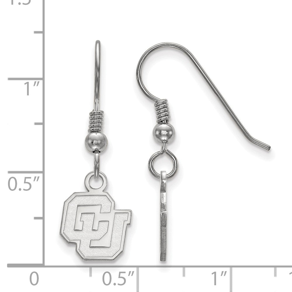 Alternate view of the Sterling Silver University of Colorado XS (Tiny) Dangle Earrings by The Black Bow Jewelry Co.