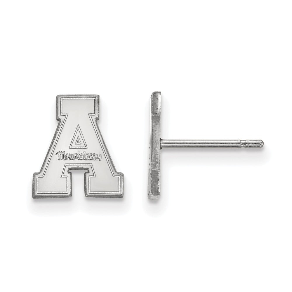 10k White Gold Appalachian State XS (Tiny) Post Earrings, Item E15607 by The Black Bow Jewelry Co.