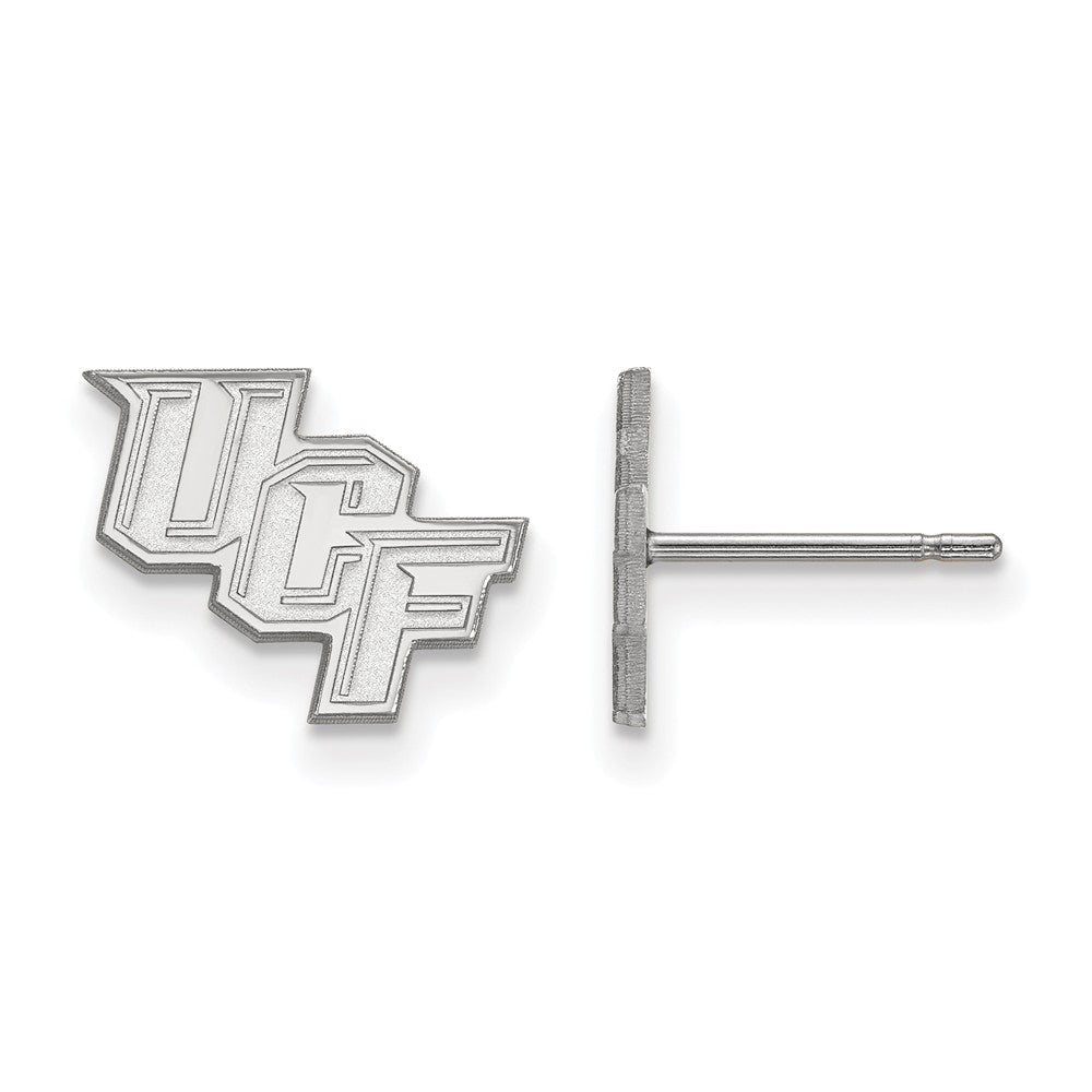 10k White Gold Univ. of Central Florida XS (Tiny) Post Earrings, Item E15629 by The Black Bow Jewelry Co.