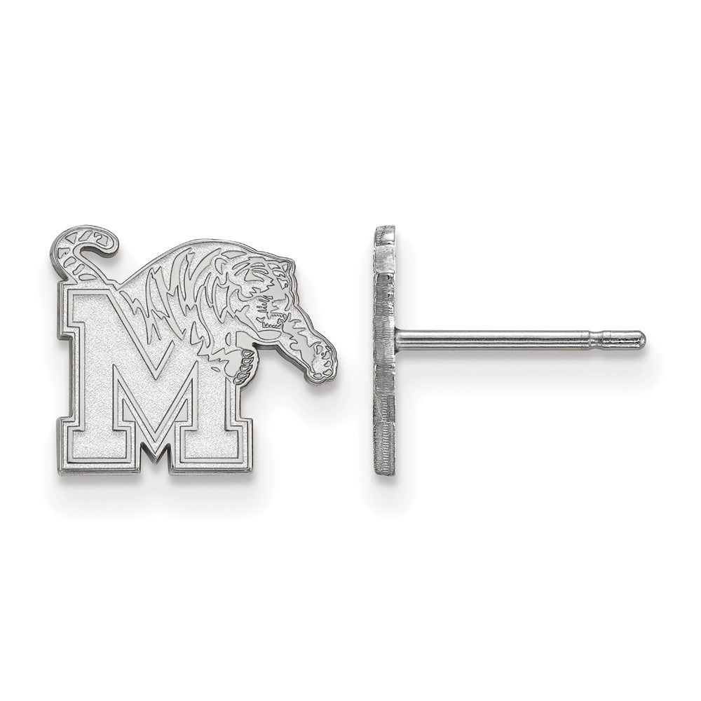 10k White Gold University of Memphis XS (Tiny) Post Earrings, Item E15635 by The Black Bow Jewelry Co.