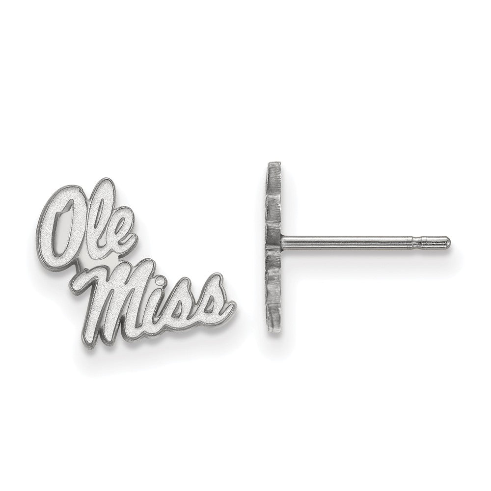 10k White Gold University of Mississippi XS (Tiny) Post Earrings, Item E15700 by The Black Bow Jewelry Co.