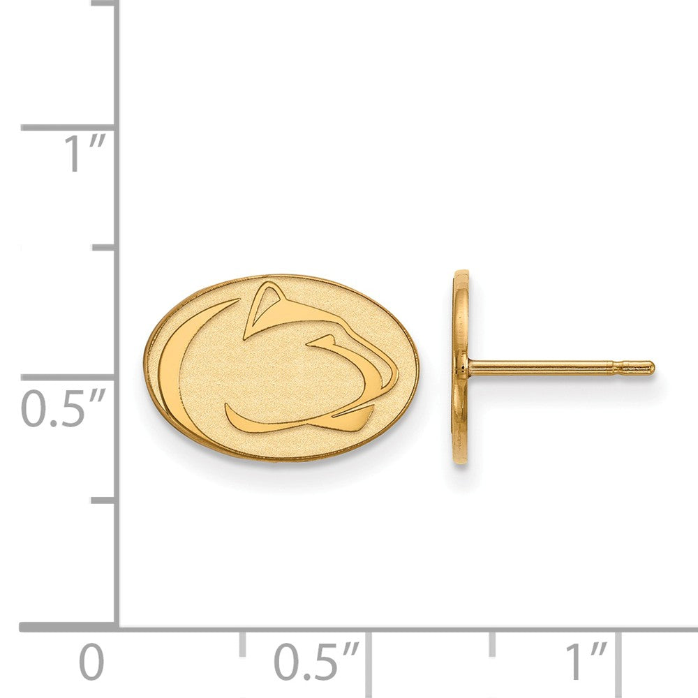 Alternate view of the 10k Yellow Gold Penn State University XS (Tiny) Post Earrings by The Black Bow Jewelry Co.