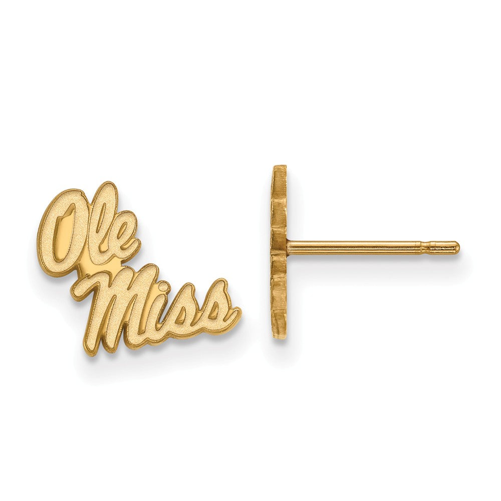 10k Yellow Gold University of Mississippi XS (Tiny) Post Earrings, Item E15822 by The Black Bow Jewelry Co.