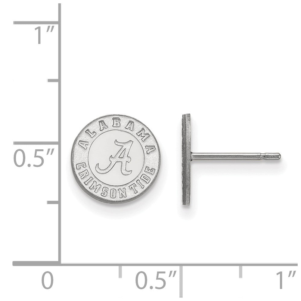Alternate view of the 14k White Gold University of Alabama XS (Tiny) Post Earrings by The Black Bow Jewelry Co.