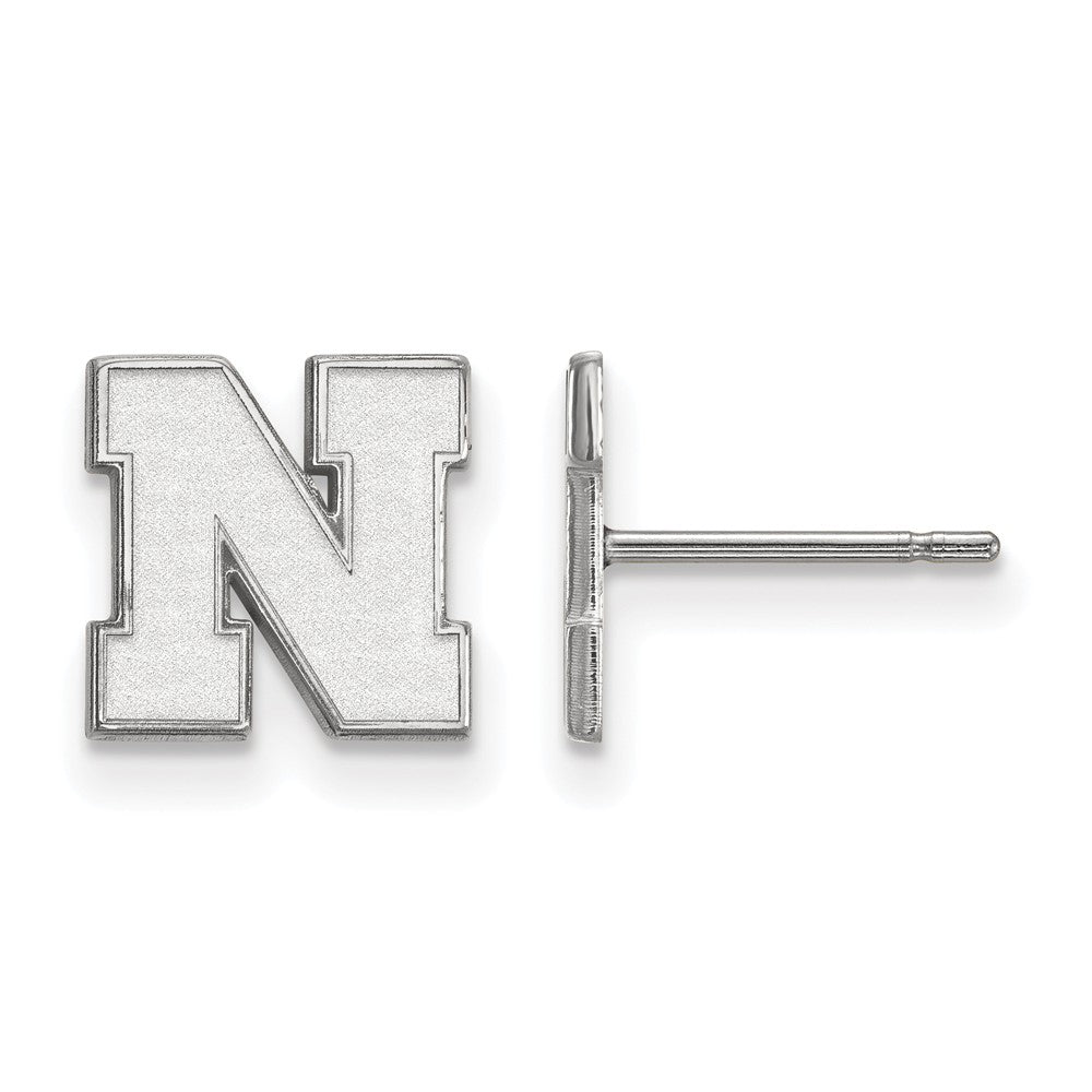 14k White Gold University of Nebraska XS (Tiny) Post Earrings, Item E15965 by The Black Bow Jewelry Co.