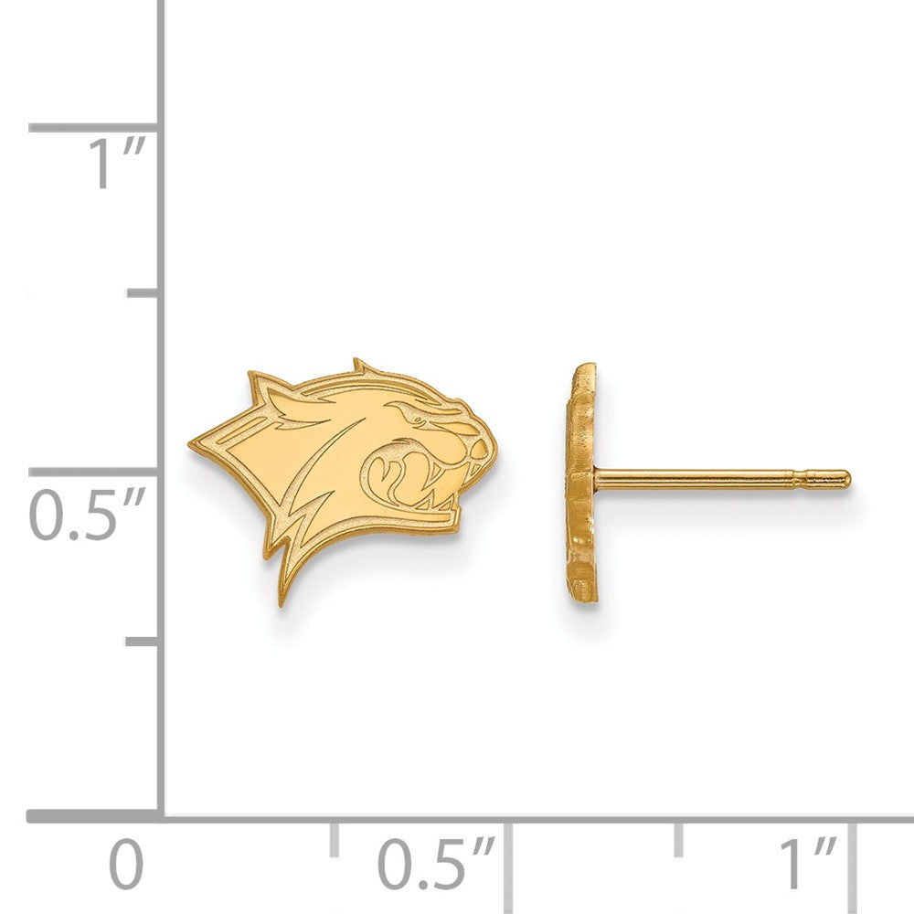 Alternate view of the 14k Yellow Gold Univ. of New Hampshire XS (Tiny) Post Earrings by The Black Bow Jewelry Co.