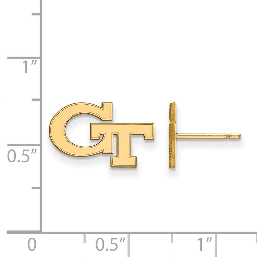 Alternate view of the 14k Yellow Gold Georgia Technology XS (Tiny) Post Earrings by The Black Bow Jewelry Co.