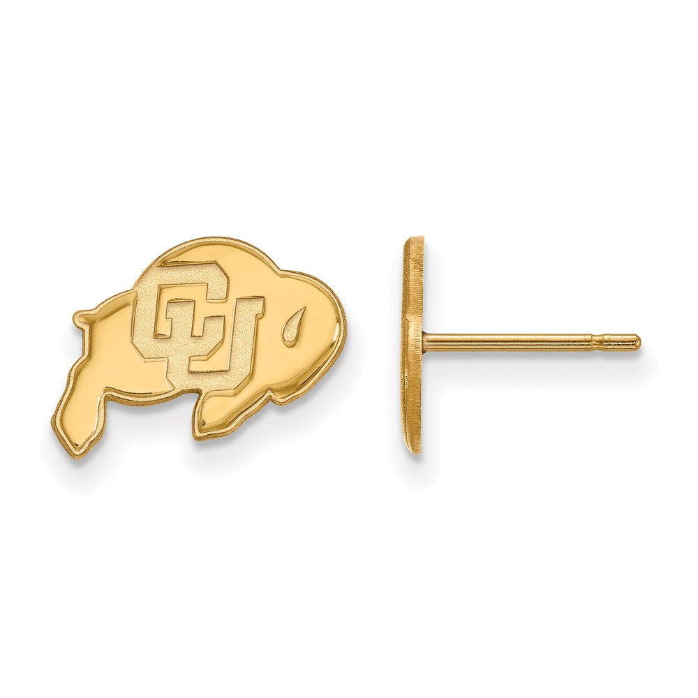 14k Gold Plated Silver Univ. of Colorado XS (Tiny) Post Earrings, Item E16127 by The Black Bow Jewelry Co.