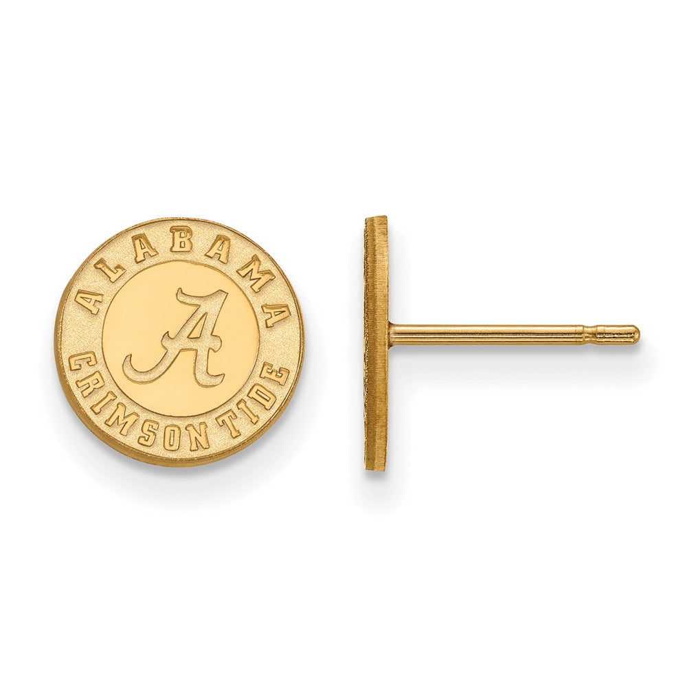 14k Gold Plated Silver Univ. of Alabama XS Post Earrings, Item E16212 by The Black Bow Jewelry Co.