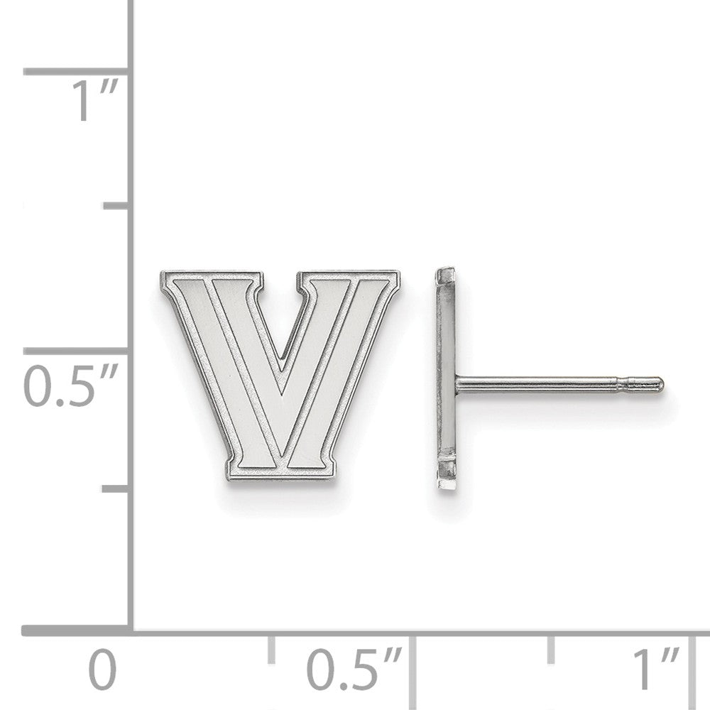 Alternate view of the Sterling Silver Villanova University XS (Tiny) Post Earrings by The Black Bow Jewelry Co.