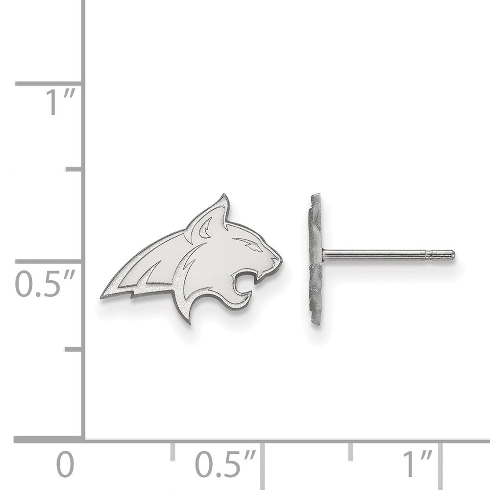 Alternate view of the Sterling Silver Montana State University XS (Tiny) Post Earrings by The Black Bow Jewelry Co.