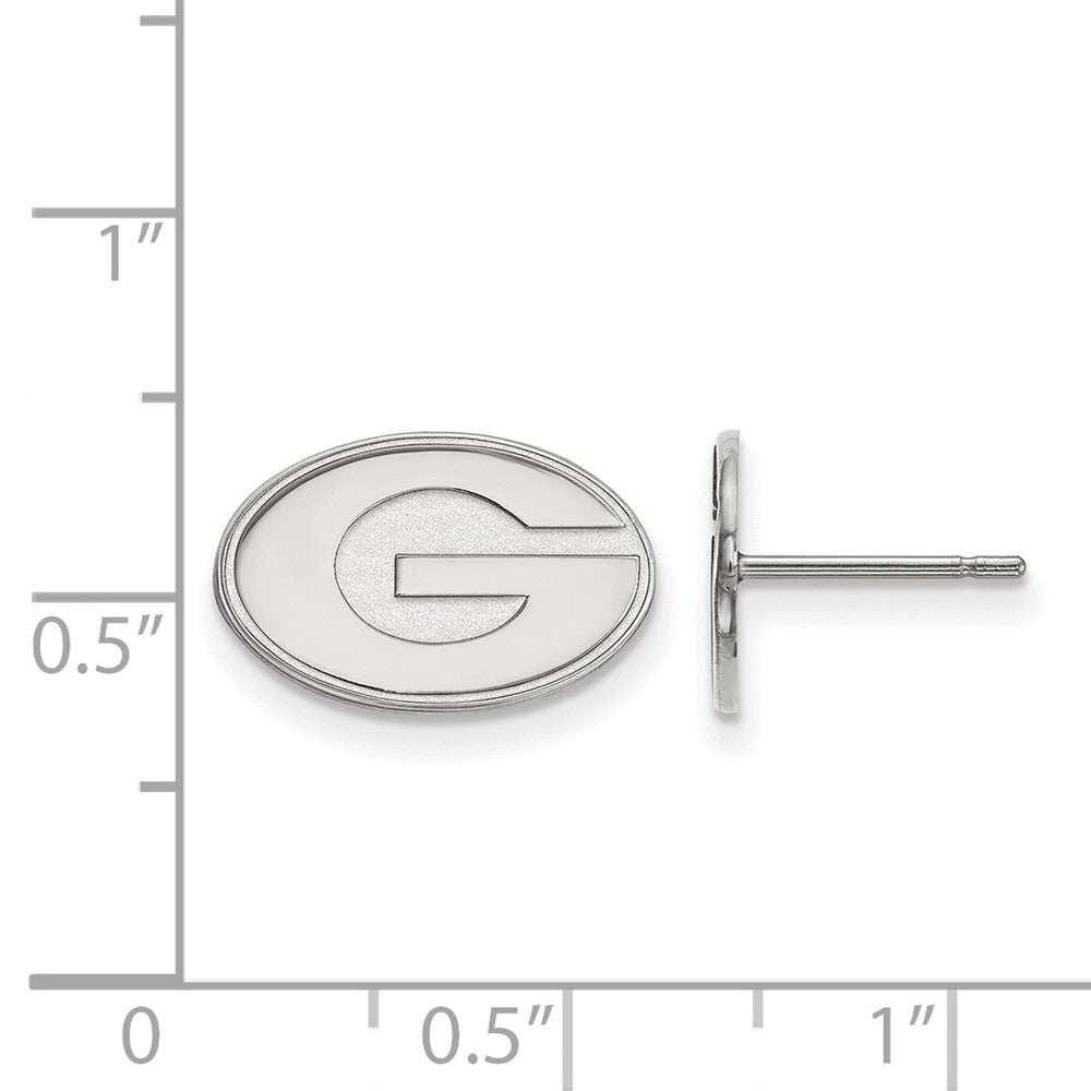 Alternate view of the Sterling Silver University of Georgia XS (Tiny) &#39;G&#39; Post Earrings by The Black Bow Jewelry Co.