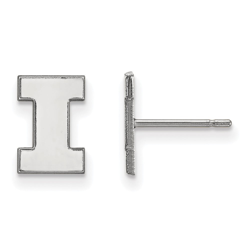 Sterling Silver University of Illinois XS (Tiny) &#39;I&#39; Post Earrings, Item E16314 by The Black Bow Jewelry Co.