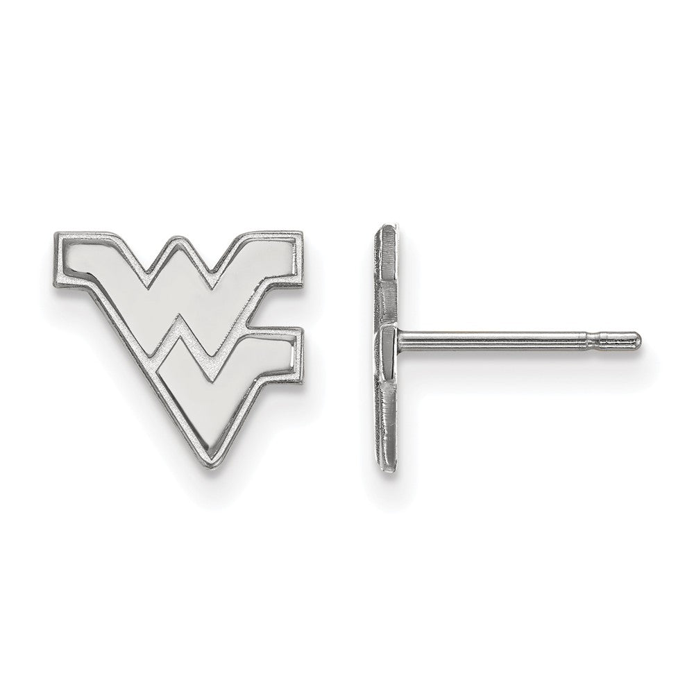 Sterling Silver West Virginia University XS (Tiny) &#39;WV&#39; Post Earrings, Item E16331 by The Black Bow Jewelry Co.