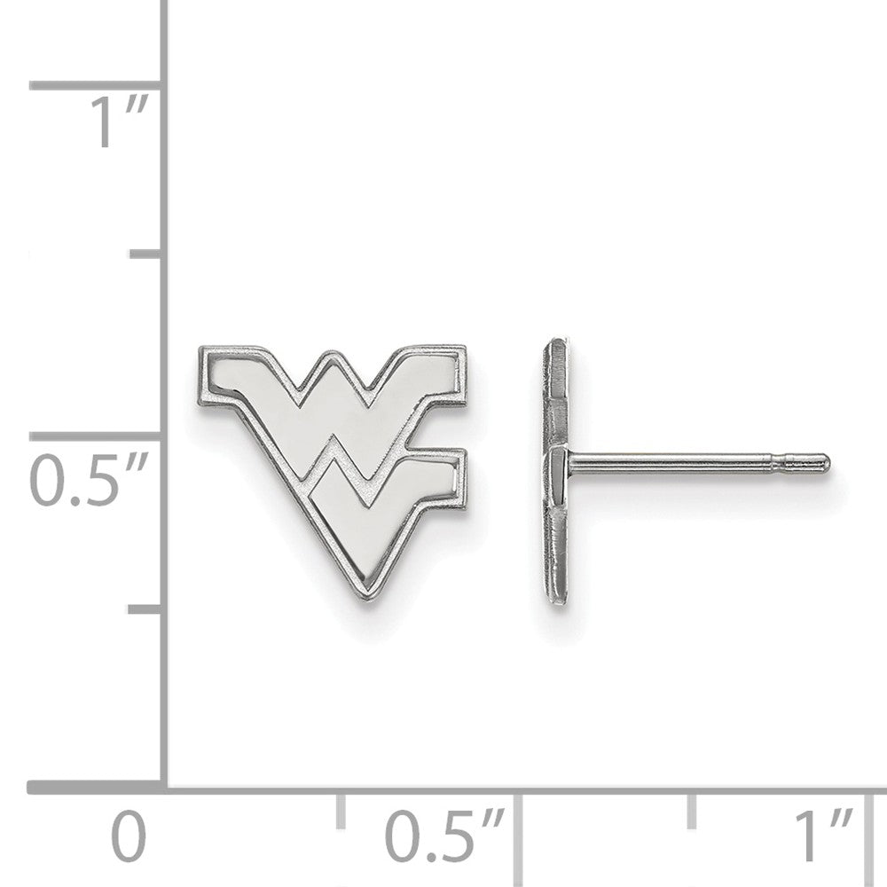 Alternate view of the Sterling Silver West Virginia University XS (Tiny) &#39;WV&#39; Post Earrings by The Black Bow Jewelry Co.