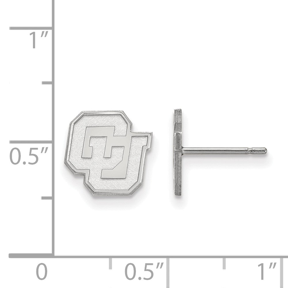 Alternate view of the Sterling Silver University of Colorado XS (Tiny) &#39;CU&#39; Post Earrings by The Black Bow Jewelry Co.