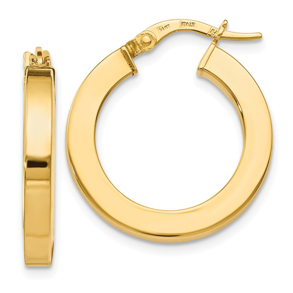 14K Yellow Gold Square Tube Hoop Earrings