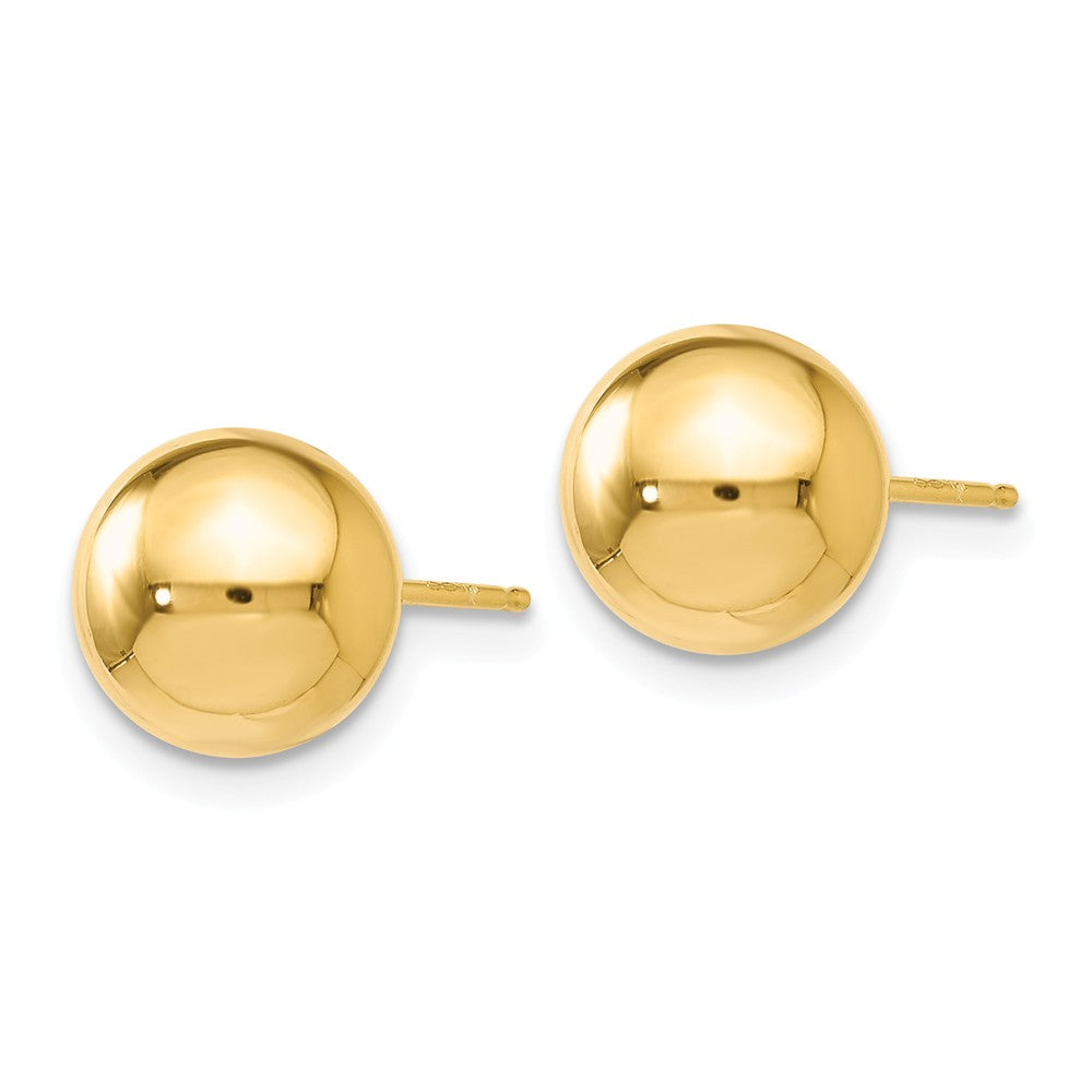 Alternate view of the 8mm (5/16 Inch) 14k Yellow Gold Polished Ball Friction Back Studs by The Black Bow Jewelry Co.