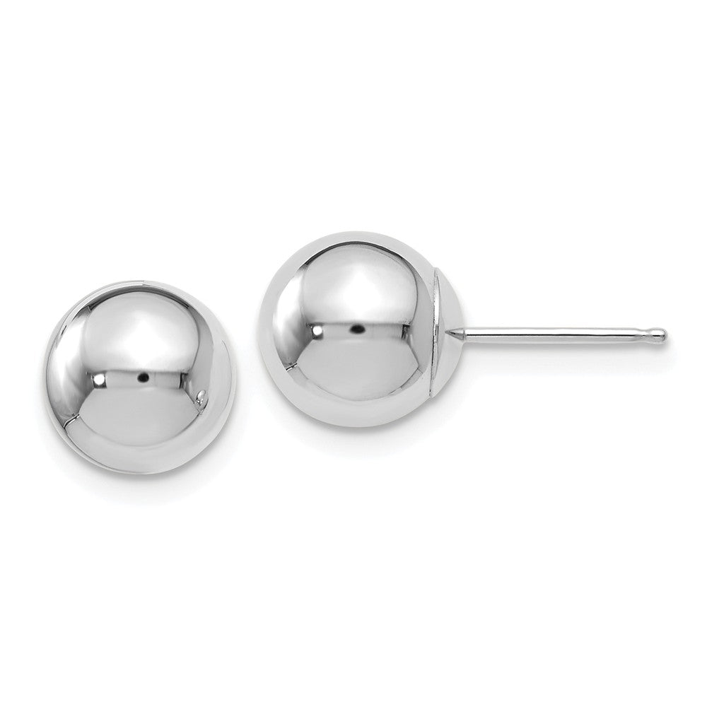 8mm (5/16 Inch) 14k White Gold Polished Ball Friction Back Studs, Item E16621 by The Black Bow Jewelry Co.