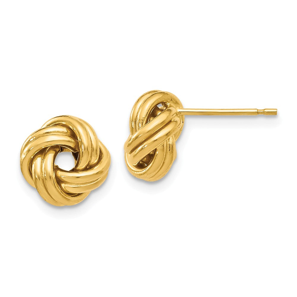 9.5mm (3/8 Inch) 14k Yellow Gold Polished Love Knot Post Earrings, Item E16660 by The Black Bow Jewelry Co.