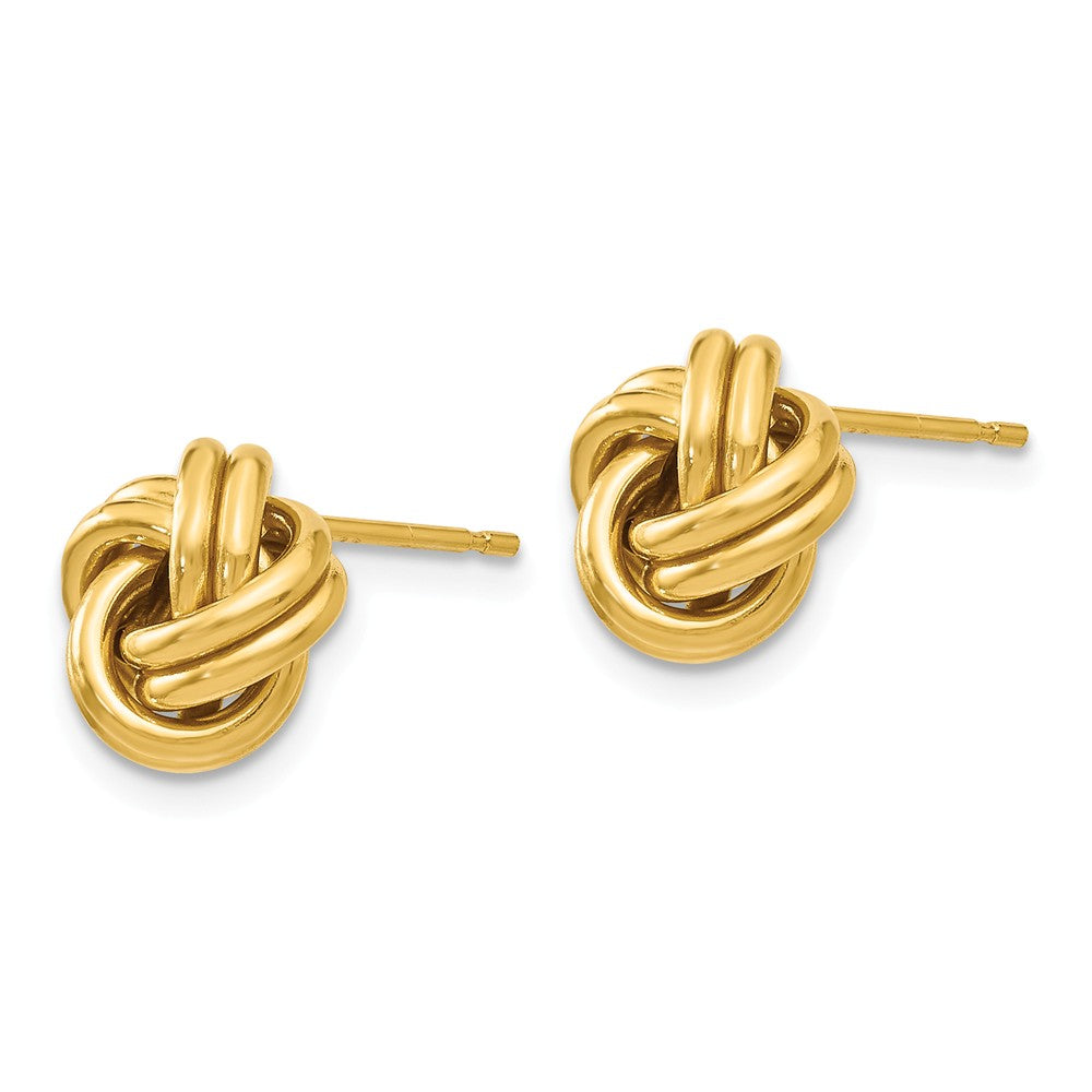 Alternate view of the 9.5mm (3/8 Inch) 14k Yellow Gold Polished Love Knot Post Earrings by The Black Bow Jewelry Co.