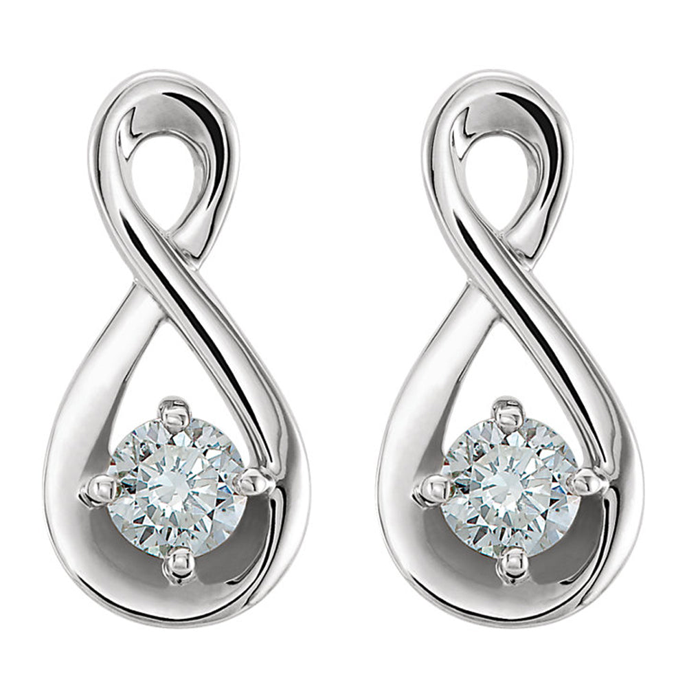 Alternate view of the 5 x 12mm Platinum 1/5 CTW Diamond Infinity Earrings (G-H, SI2-SI3) by The Black Bow Jewelry Co.
