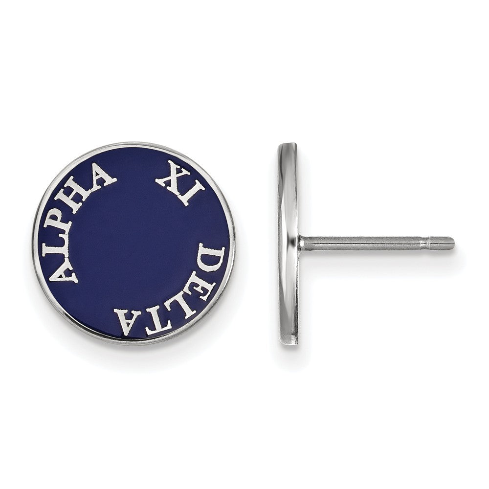 Sterling Silver Alpha Xi Delta Enamel Disc Post Earrings, Item E17102 by The Black Bow Jewelry Co.