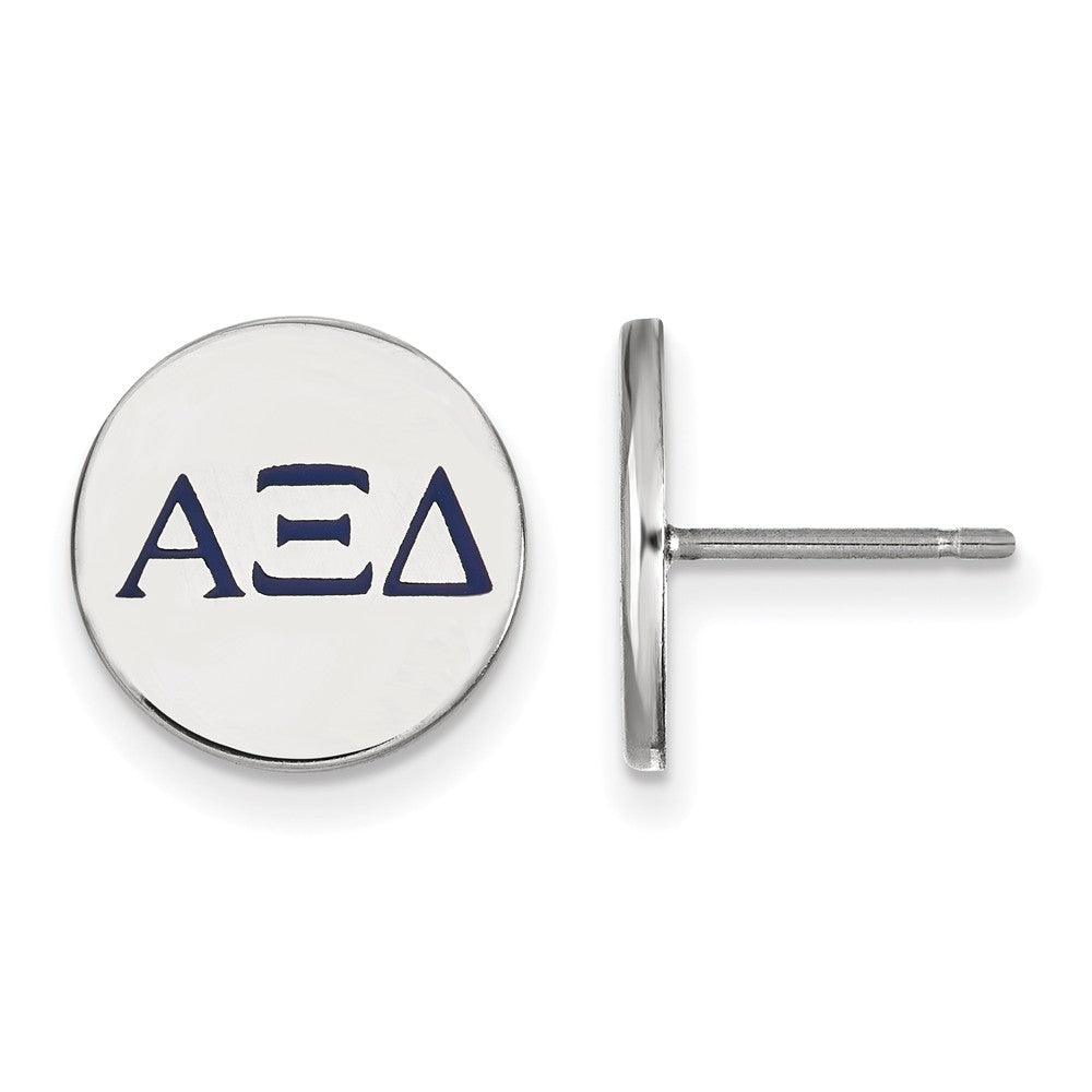 Sterling Silver Alpha Xi Delta Enamel Greek Letters Post Earrings, Item E17105 by The Black Bow Jewelry Co.