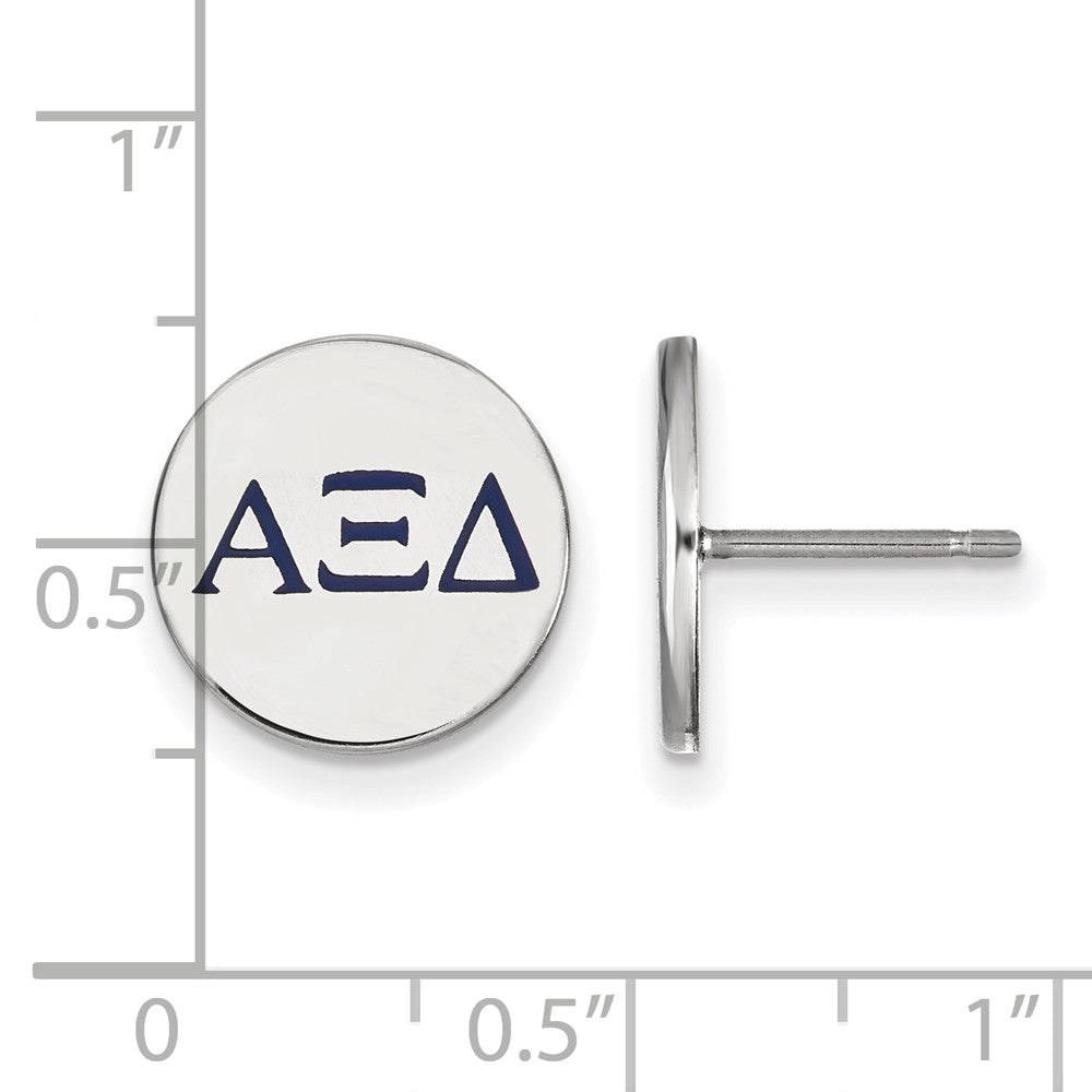 Alternate view of the Sterling Silver Alpha Xi Delta Enamel Greek Letters Post Earrings by The Black Bow Jewelry Co.