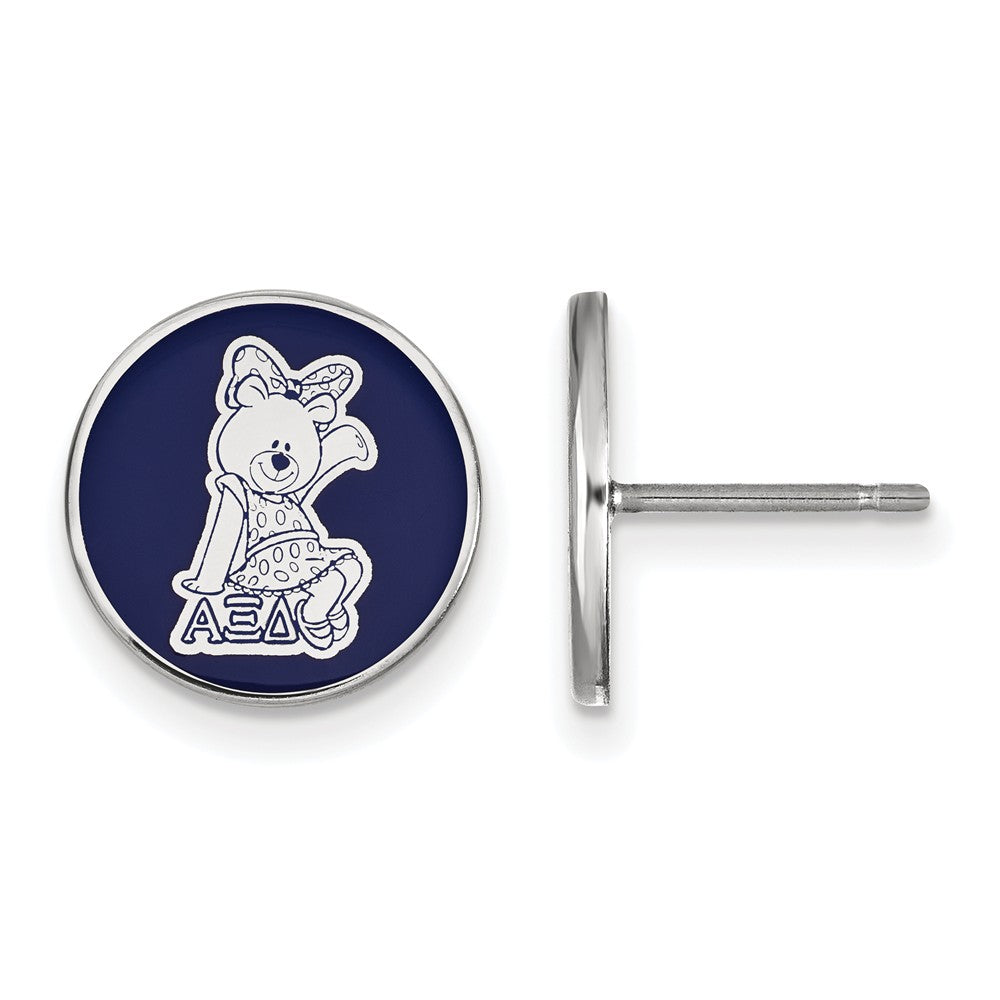 Sterling Silver Alpha Xi Delta Enamel Mascot Post Earrings, Item E17107 by The Black Bow Jewelry Co.