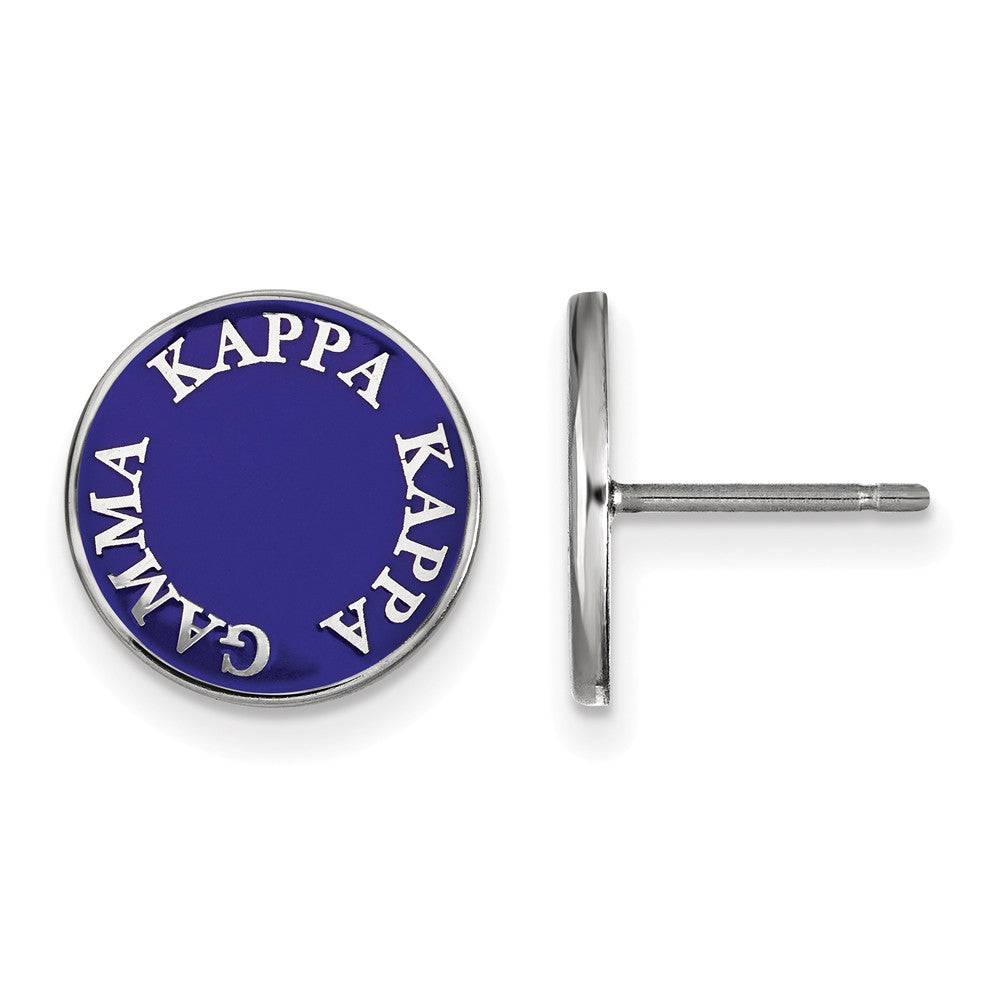 Sterling Silver Kappa Kappa Gamma Enamel Disc Post Earrings, Item E17164 by The Black Bow Jewelry Co.