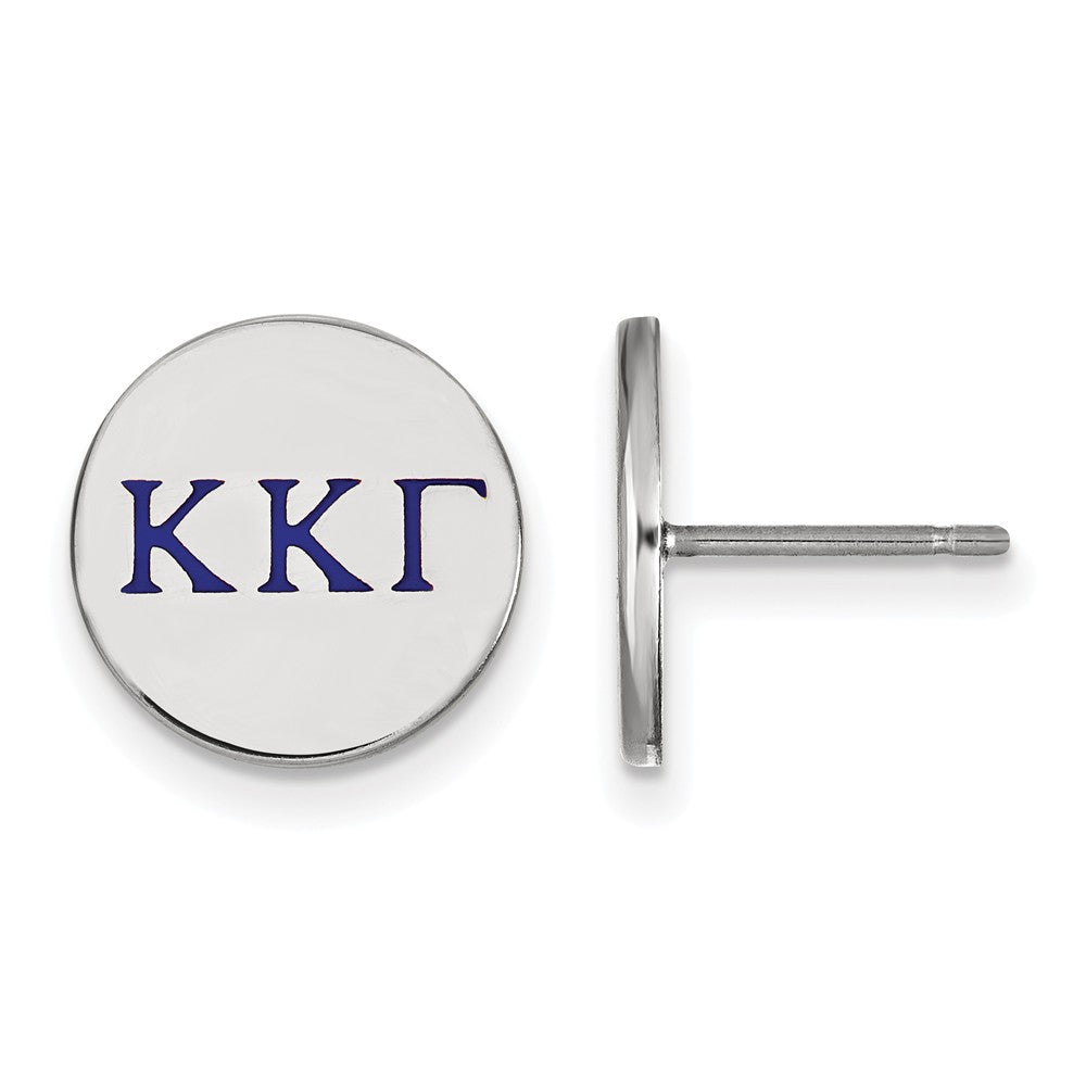 Sterling Silver Kappa Kappa Gamma Enamel Greek Letters Post Earrings, Item E17167 by The Black Bow Jewelry Co.