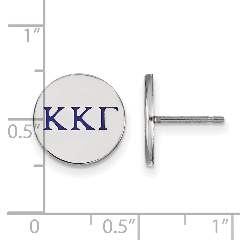 Alternate view of the Sterling Silver Kappa Kappa Gamma Enamel Greek Letters Post Earrings by The Black Bow Jewelry Co.