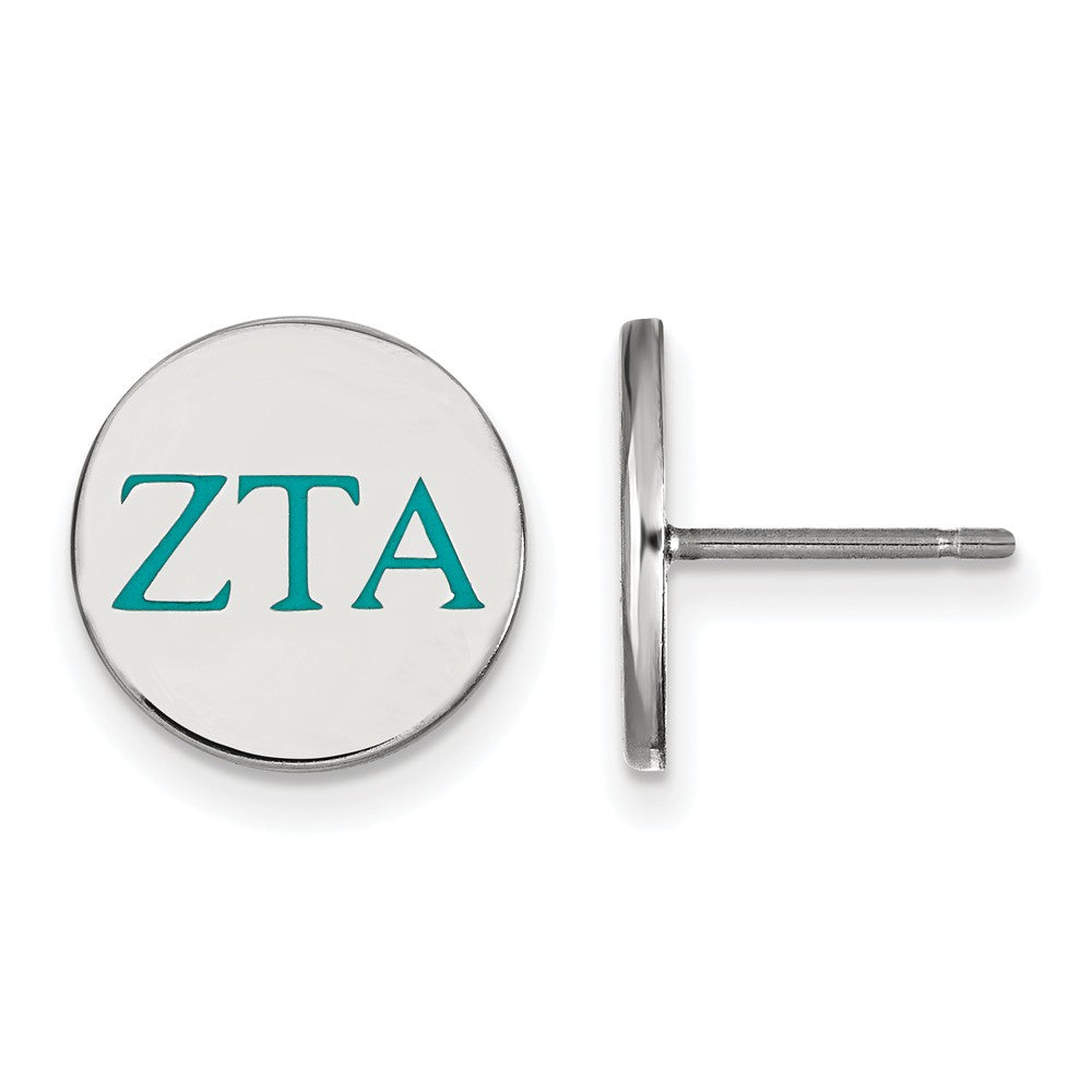 Sterling Silver &amp; Enamel Zeta Tau Alpha Post Earrings, Item E17223 by The Black Bow Jewelry Co.
