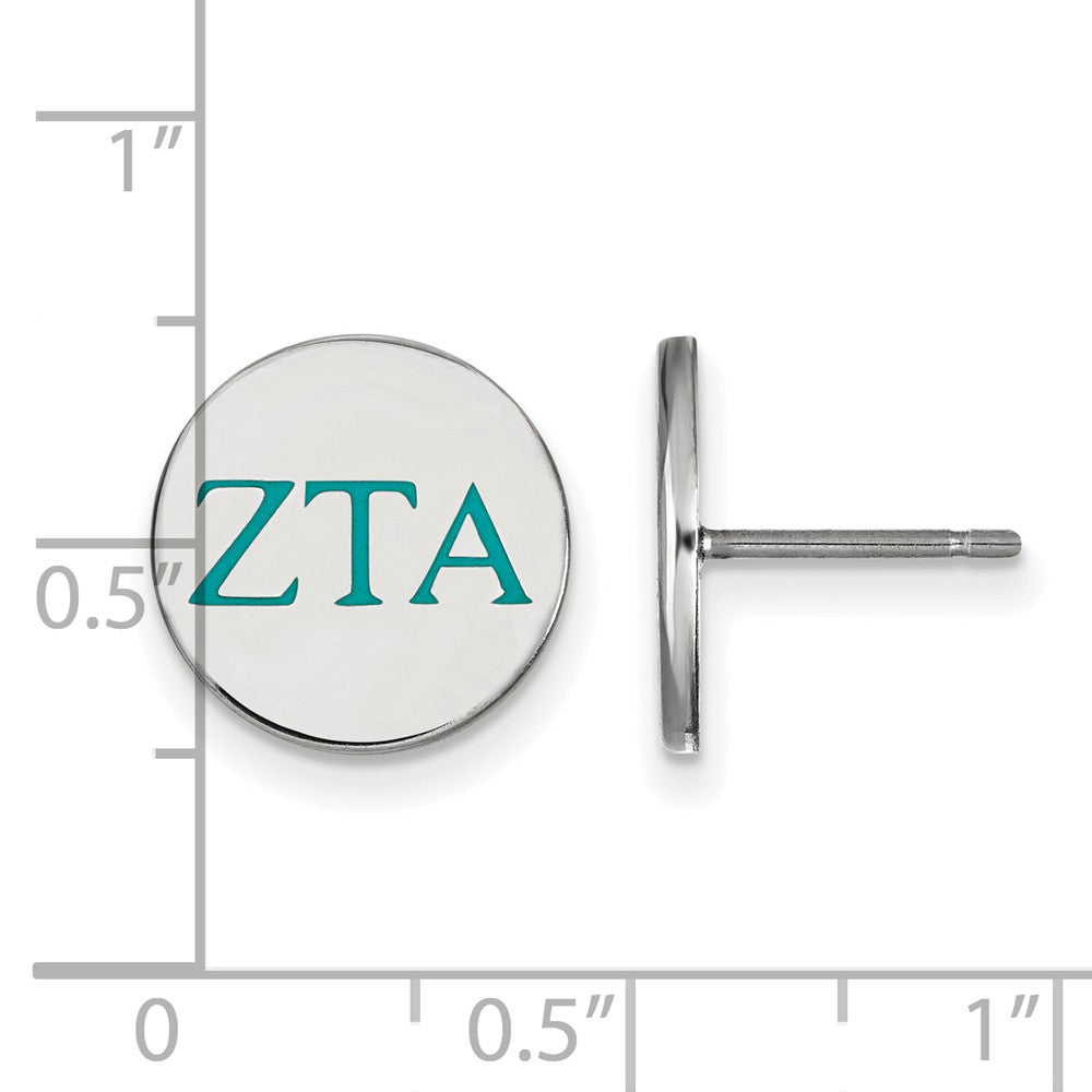 Alternate view of the Sterling Silver &amp; Enamel Zeta Tau Alpha Post Earrings by The Black Bow Jewelry Co.