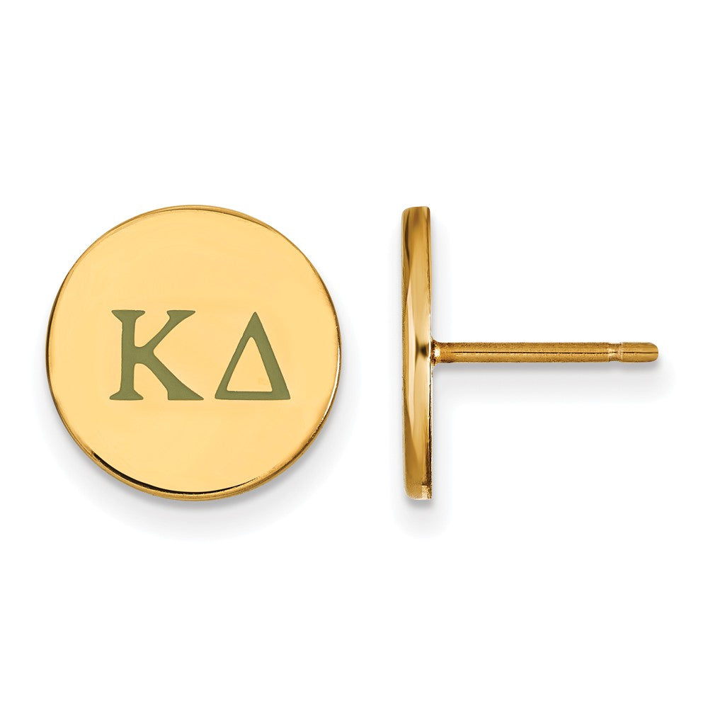 14K Plated Silver Kappa Delta Enamel Greek Letters Post Earrings, Item E17338 by The Black Bow Jewelry Co.