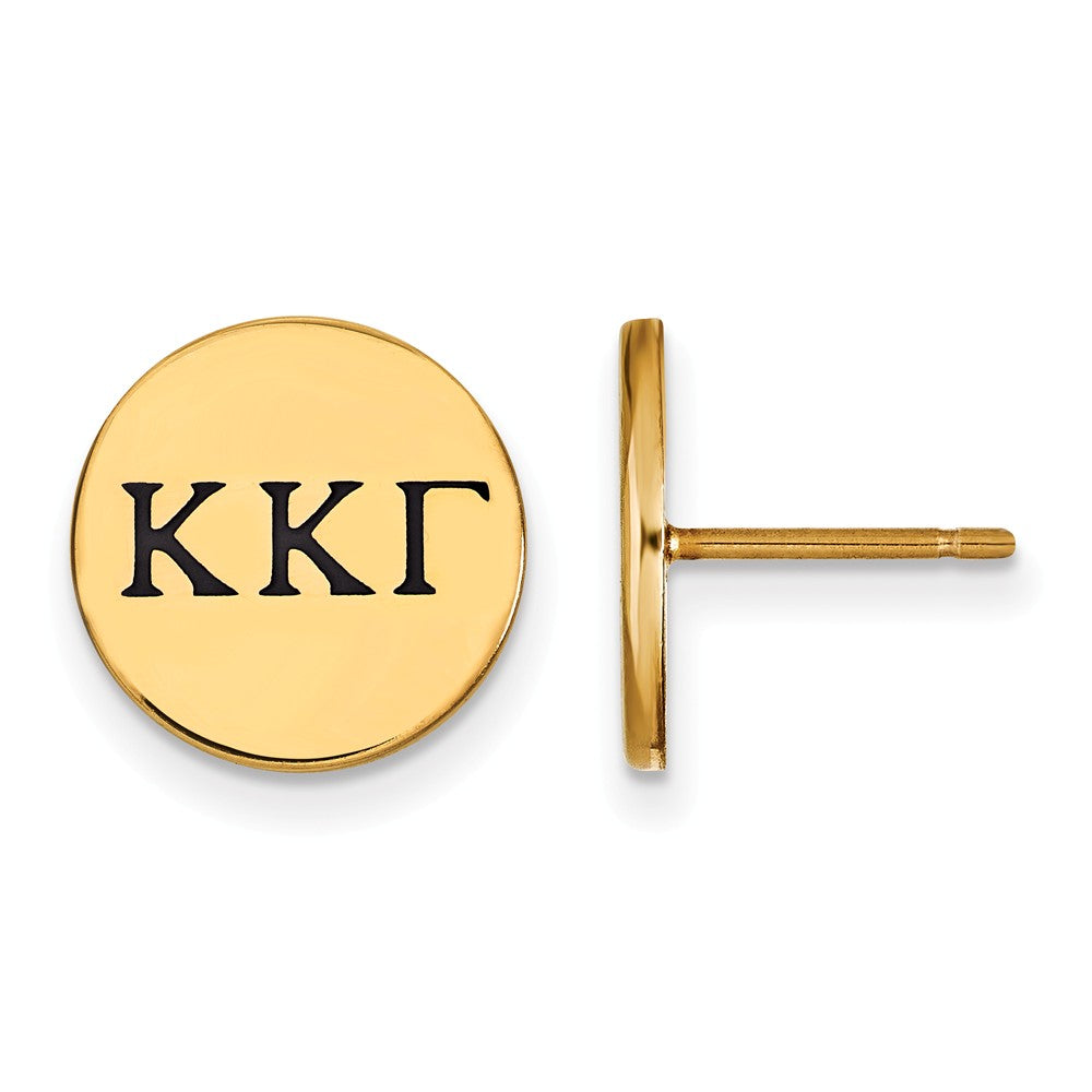 14K Plated Silver Kappa Kappa Gamma Enamel Greek Letters Post Earrings, Item E17348 by The Black Bow Jewelry Co.