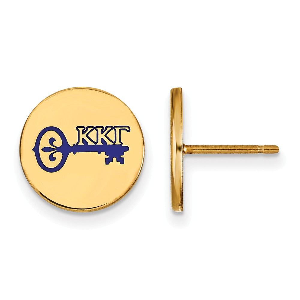 14K Plated Silver Kappa Kappa Gamma Enamel Key Post Earrings, Item E17350 by The Black Bow Jewelry Co.