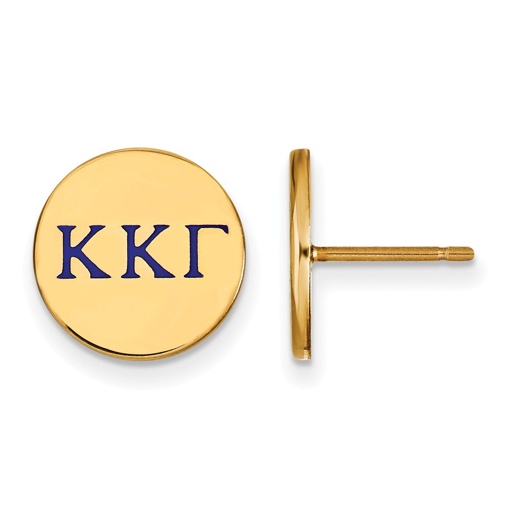 14K Plated Silver Kappa Kappa Gamma Enamel Post Earrings, Item E17351 by The Black Bow Jewelry Co.