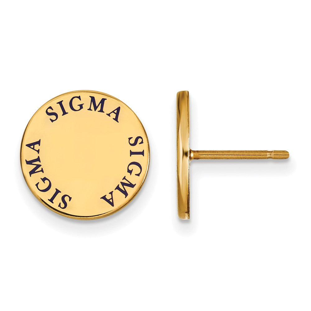 14K Plated Silver &amp; Enamel Sigma Sigma Sigma Enamel Post Earrings, Item E17388 by The Black Bow Jewelry Co.
