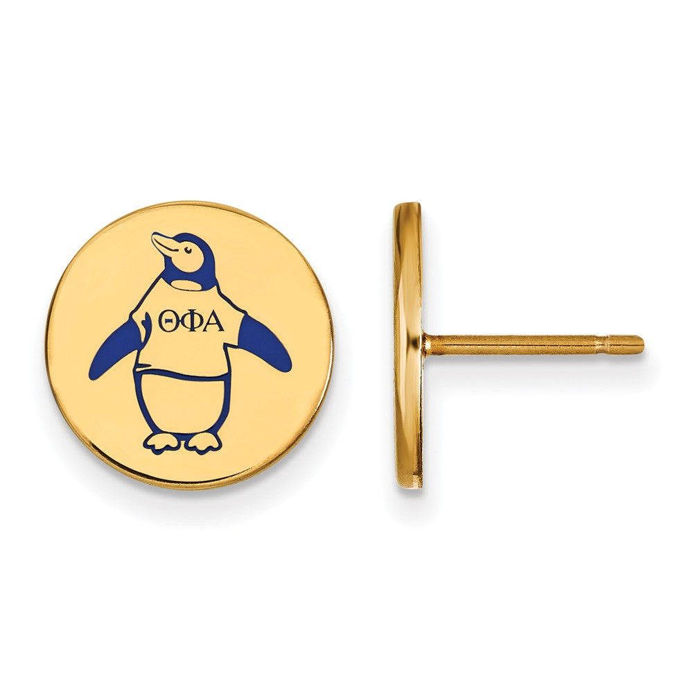 14K Plated Silver Theta Phi Alpha Enamel Post Earrings, Item E17400 by The Black Bow Jewelry Co.
