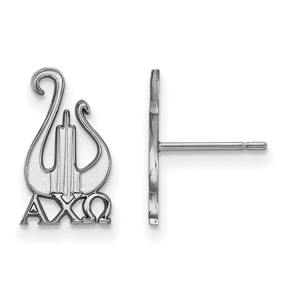 Sterling Silver Alpha Chi Omega Small Post Earrings, Item E17408 by The Black Bow Jewelry Co.