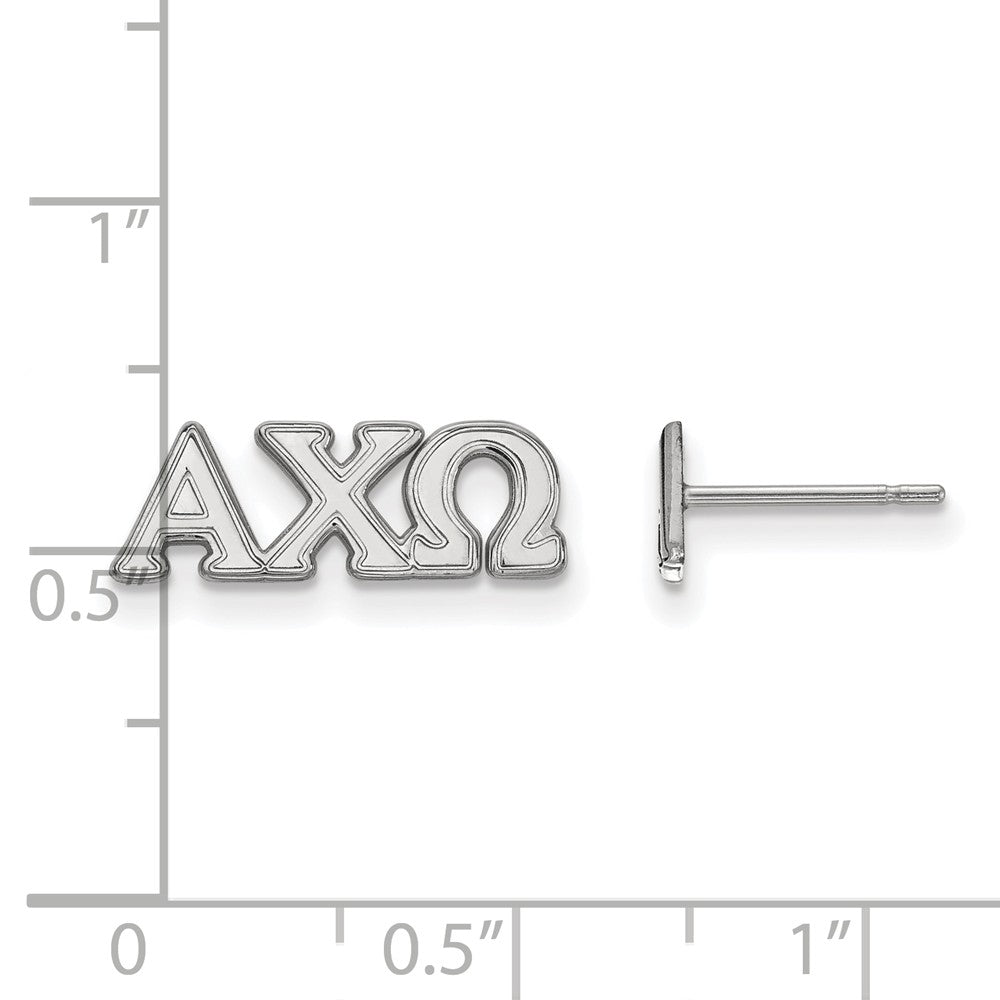 Alternate view of the Sterling Silver Alpha Chi Omega XS Post Earrings by The Black Bow Jewelry Co.