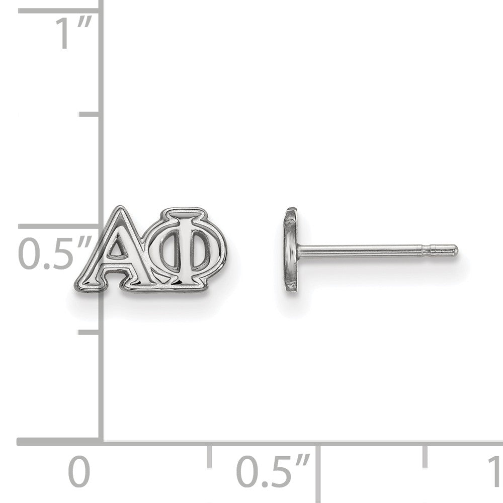 Alternate view of the Sterling Silver Alpha Phi XS Greek Letters Post Earrings by The Black Bow Jewelry Co.