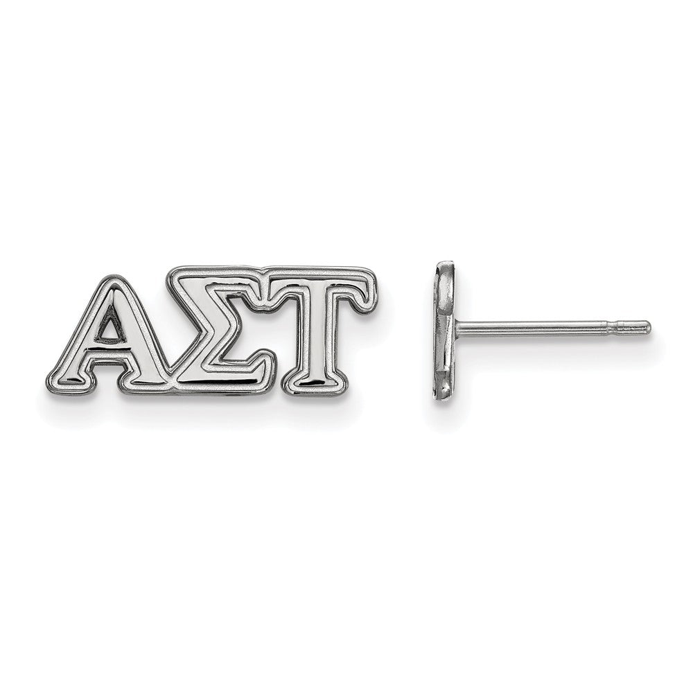 Sterling Silver Alpha Sigma Tau XS Greek Post Earrings, Item E17422 by The Black Bow Jewelry Co.