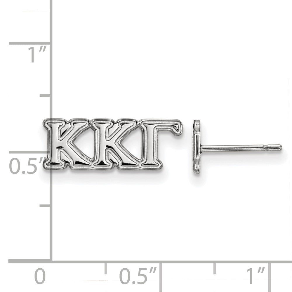 Alternate view of the Sterling Silver Kappa Kappa Gamma XS Greek Letters Post Earrings by The Black Bow Jewelry Co.