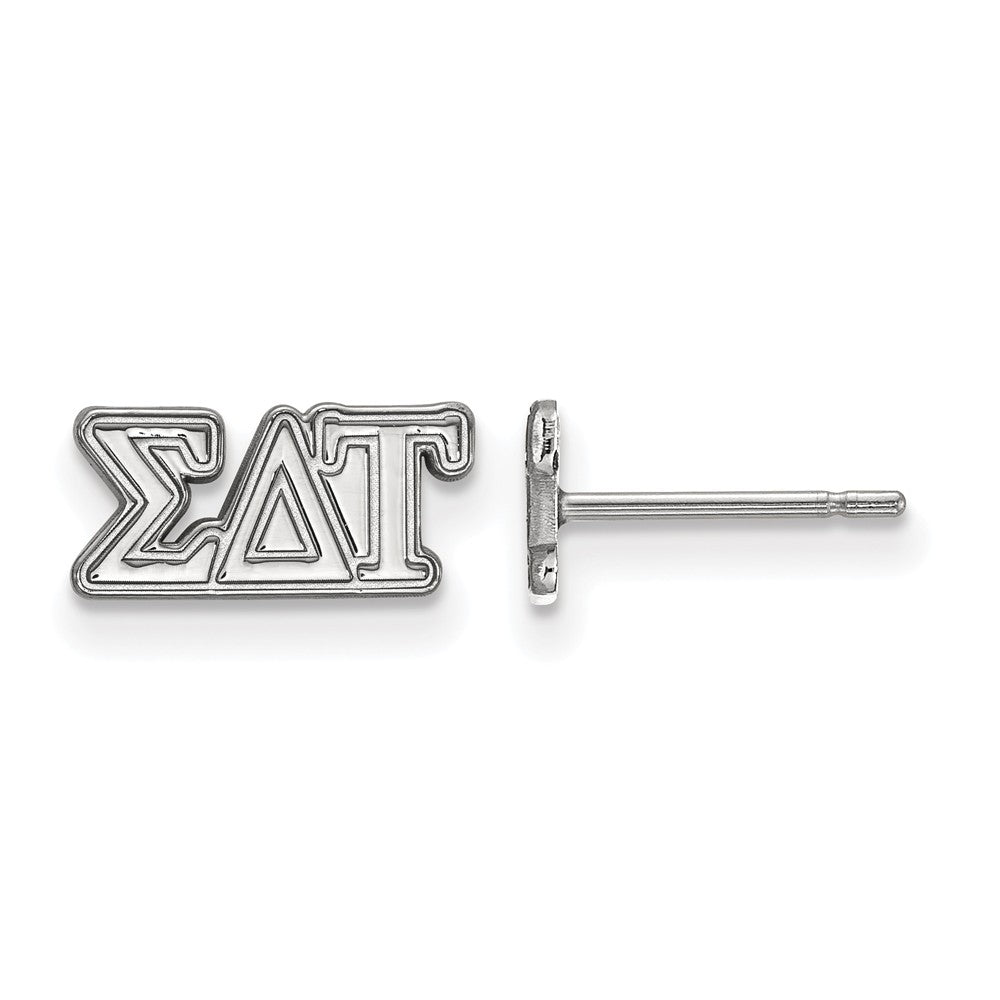 Sterling Silver Sigma Delta Tau XS Greek Letters Post Earrings, Item E17450 by The Black Bow Jewelry Co.