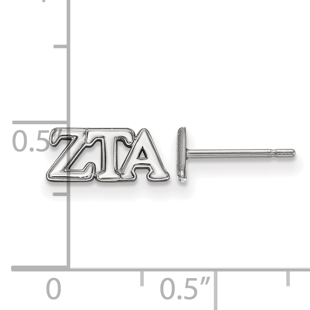 Alternate view of the Sterling Silver Zeta Tau Alpha XS Greek Letters Post Earrings by The Black Bow Jewelry Co.