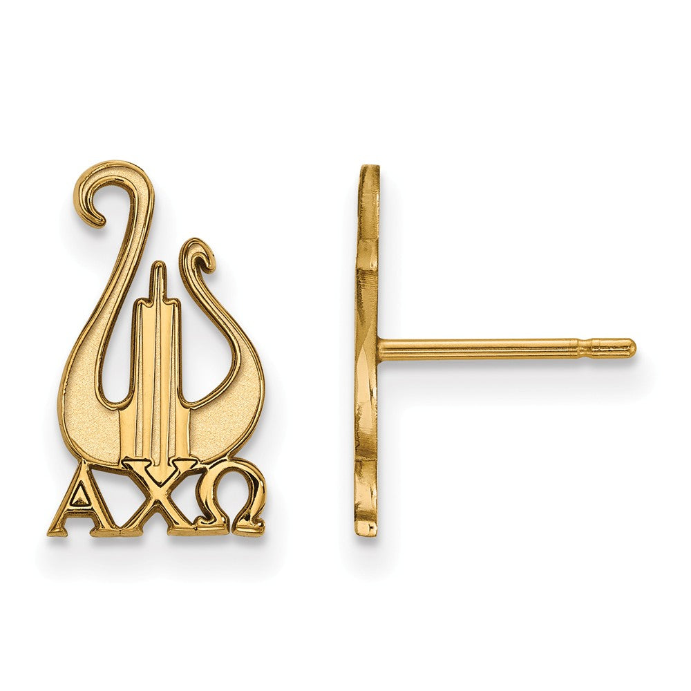 14K Plated Silver Alpha Chi Omega Small Post Earrings, Item E17460 by The Black Bow Jewelry Co.