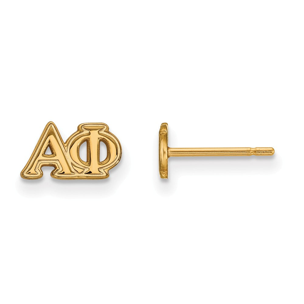 14K Plated Silver Alpha Phi XS Greek Letters Post Earrings, Item E17470 by The Black Bow Jewelry Co.